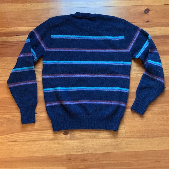 Mens XL Long Sleeve Crew Neck Newcastle Knits Navy Wool Sweater - Picture 5 of 6